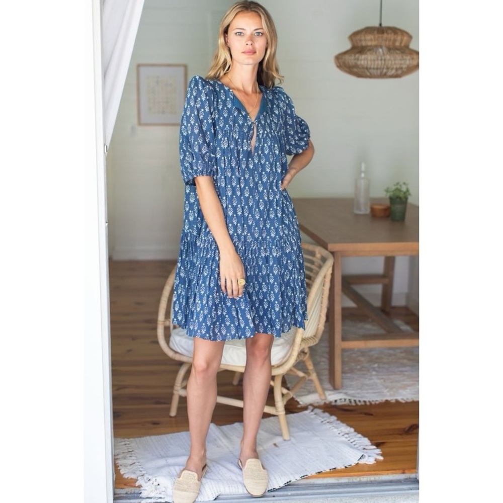Emerson Fry || India Collection‎ Isla A-Line Mini Dress Marguerite Blue XS/S